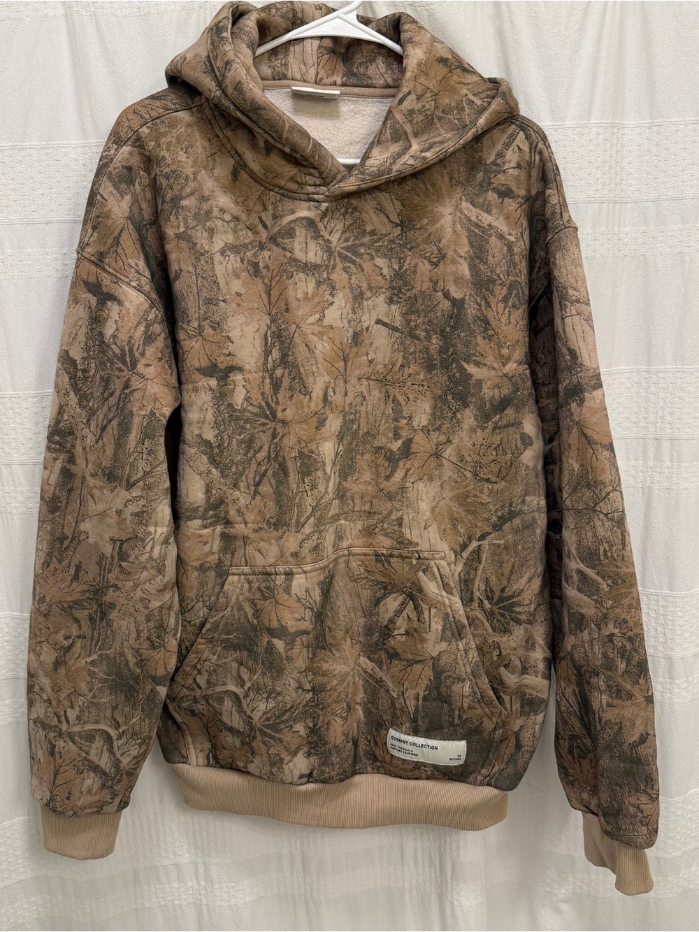 Comfrt Collection Camouflage Hooded Sweatshirt Tan Unisex Medium Comfort